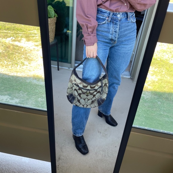 Tan/Brown Coach Signature Y2K Short Strap Hobo Bag - Picture 3 of 10